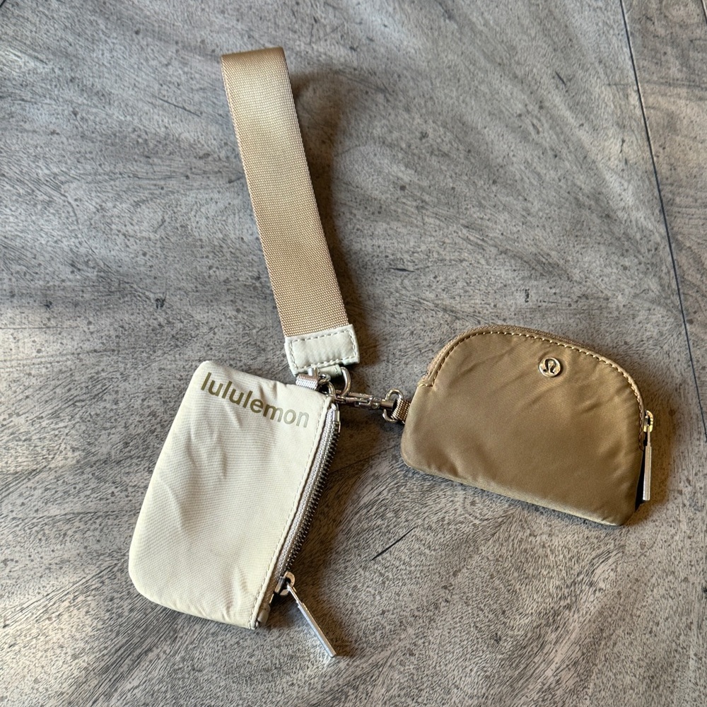 lululemon athletica Dual Pouch Wristlet in Cream and Khaki